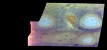 PIA00860: Jupiter's Long-lived White Ovals in False Color (Time Set 2)