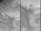 PIA01038: Evidence for Recent Liquid Water on Mars: Channels and Aprons in East Gorgonum Crater
