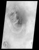 PIA01441: Mars Orbiter Camera Views the "Face on Mars" - calibrated, contrast enhanced, filtered, brightness-inverted