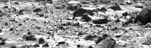 PIA01580: Sojourner Rover Behind "Chimp" - Left Eye