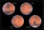 PIA01587: A Closer Hubble Encounter With Mars - 4 Views