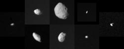 PIA01954: Collage of Saturn's Smaller Satellites