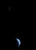 PIA01967: Crescent-shaped Earth and Moon
