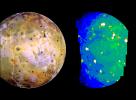 PIA03534: Io in Infrared with Giant Plume's New Hot Spot