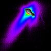 PIA03865: Composite of Comet Borrelly's Nucleus, Jets, Coma