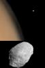 PIA04589: Phobos Over the Martian Limb