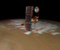 PIA04817: Odyssey over Mars' South Pole in 3-D (Artist Concept)
