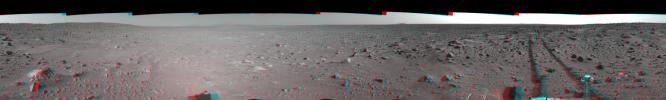 PIA05765: Spirit's View on Sol 93 (3-D)