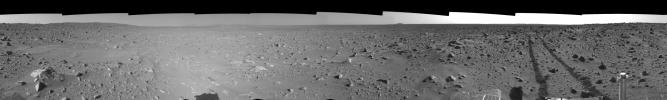 PIA05766: Spirit's View on Sol 93 (left eye)