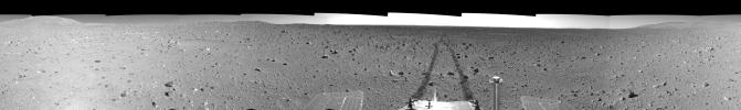 PIA06054: Spirit Tracks on Mars, Sol 151 (Left Eye)
