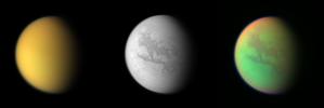 PIA06227: Cassini's Three Views of Titan