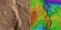 PIA08053: First HiRISE Image of Mars: Topographic Model from Photoclinometry