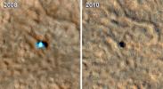 PIA13158: Image from Mars Orbit Indicates Solar Panels on Phoenix Lander may have Collapsed