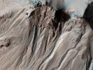 PIA13536: Light-Toned Gully Materials on Hale Crater Wall