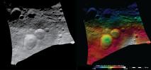 PIA15084: Topography and Albedo Image of Domitia Crater