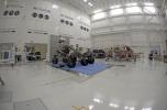 PIA15089: Stereo (Right) Fish-eye View of NASA's Curiosity Rover and its Powered Descent Vehicle