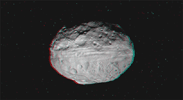 PIA15140: Dawn Soars Over Asteroid Vesta in 3-D