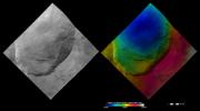 PIA15193: Topography and Albedo Image of Marcia Crater