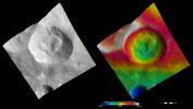 PIA15196: Topography and Albedo Image of Pinaria Crater