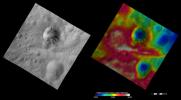 PIA15400: Apparent Brightness and Topography Images of Cornelia Crater