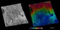 PIA15837: Apparent Brightness and Topography Images of Sossia and Canuleia Craters