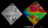PIA15844: Divalia Fossa and Rubria and Occia Craters, Apparent Brightness and Topography Images