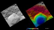 PIA15887: Lepida Crater, Apparent Brightness and Topography Images