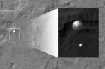 PIA15978: Curiosity Spotted on Parachute by Orbiter