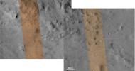 PIA16456: Impact Scars from MSL Cruise Stage and Two Balance Weights