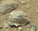 PIA16803: Bluish-Black Rock with White 'Crystals' on Mars