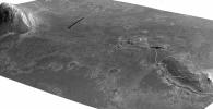 PIA17076: Perspective View of 'Botany Bay' and Surroundings, With Vertical Exaggeration