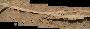 PIA17361: Close-up of Ridge in Rock Outcrop at Curiosity's 'Waypoint 1'