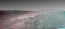 PIA17588: 'Murray Ridge' in Stereo from Mars Rover Opportunity