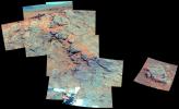PIA17753: Outcrop on 'Murray Ridge' Section of Martian Crater Rim (False Color)