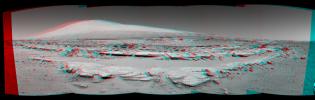 PIA17948: Martian Landscape With Rock Rows and Mount Sharp (Stereo)