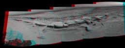 PIA18070: Panorama With Sandstone Outcrop Near 'The Kimberley' Waypoint (Stereo)