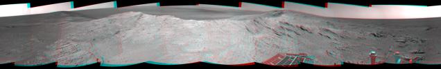 PIA18096: Approaching a Target Deposit on Mars Crater Rim (Stereo)