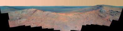PIA18394: 'Pillinger Point' Overlooking Endeavour Crater on Mars (False Color)