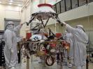 PIA19669: Installing the InSight Spacecraft's Parachute Cone