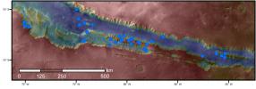 PIA20756: Sites with Seasonal Streaks on Slopes in Mars Canyons