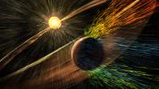 PIA22076: Visualizing a Solar Storm's Effect on Mars Atmosphere (Illustration)