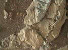 PIA22213: Stick-Shape, Rice-Size Features on Martian Rock "Haroldswick"