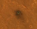 PIA23043: InSight Seismometer's Wind and Thermal Shield Seen from Space