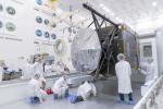 PIA24475: NASA's Psyche Spacecraft Chassis Welcomed Into JPL's High Bay 1