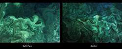 PIA25034: Jovian Turbulence and Phytoplankton Bloom on Earth