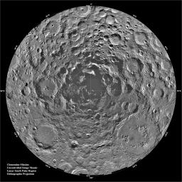 PIA00001: South Pole Region of the Moon as Seen by Clementine