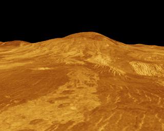 PIA00108: Venus - 3-D Perspective View of Sif Mons