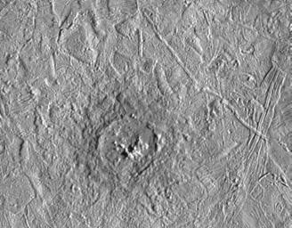 PIA00586: Pwyll Crater on Europa