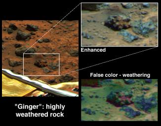 PIA00779: Weathering of Rock "Ginger"