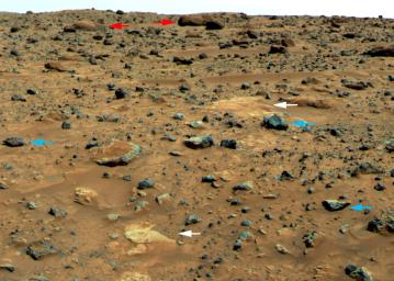 PIA00780: Three Classes of Martian rocks